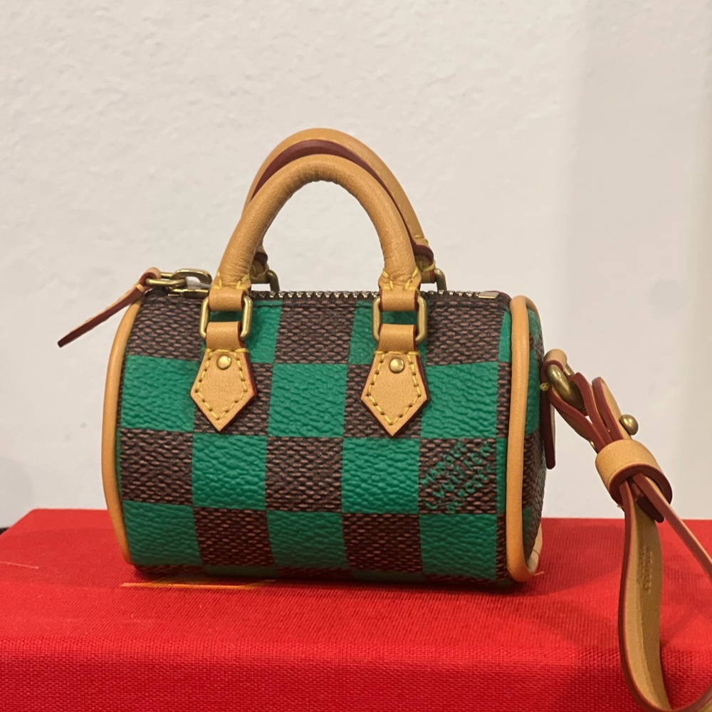 Louis Vuitton 
Damier Pop Mini Speedy Bag Charm